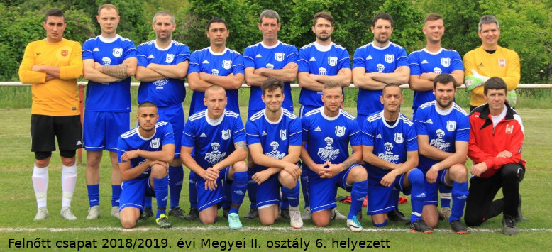 2018/2019. évi Megyei II. osztály 6. helyezett felnőtt csapat